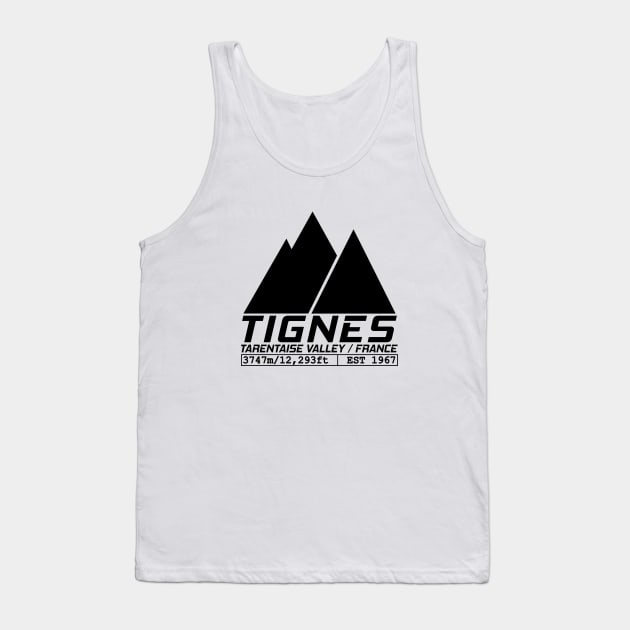 Tignes France Ski Resort Tarentaise Valley Skiing Tank Top by ChrisWilson